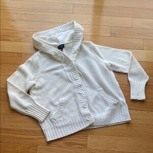 Sonoma White Hooded Cardigan Sweater